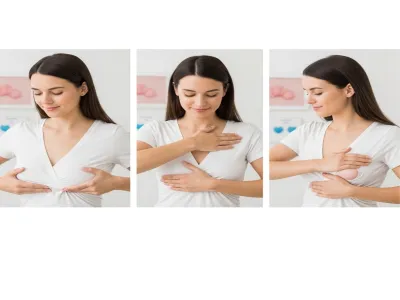 5. استخدمي باطن أصابعك لفحص الثدي باللمس