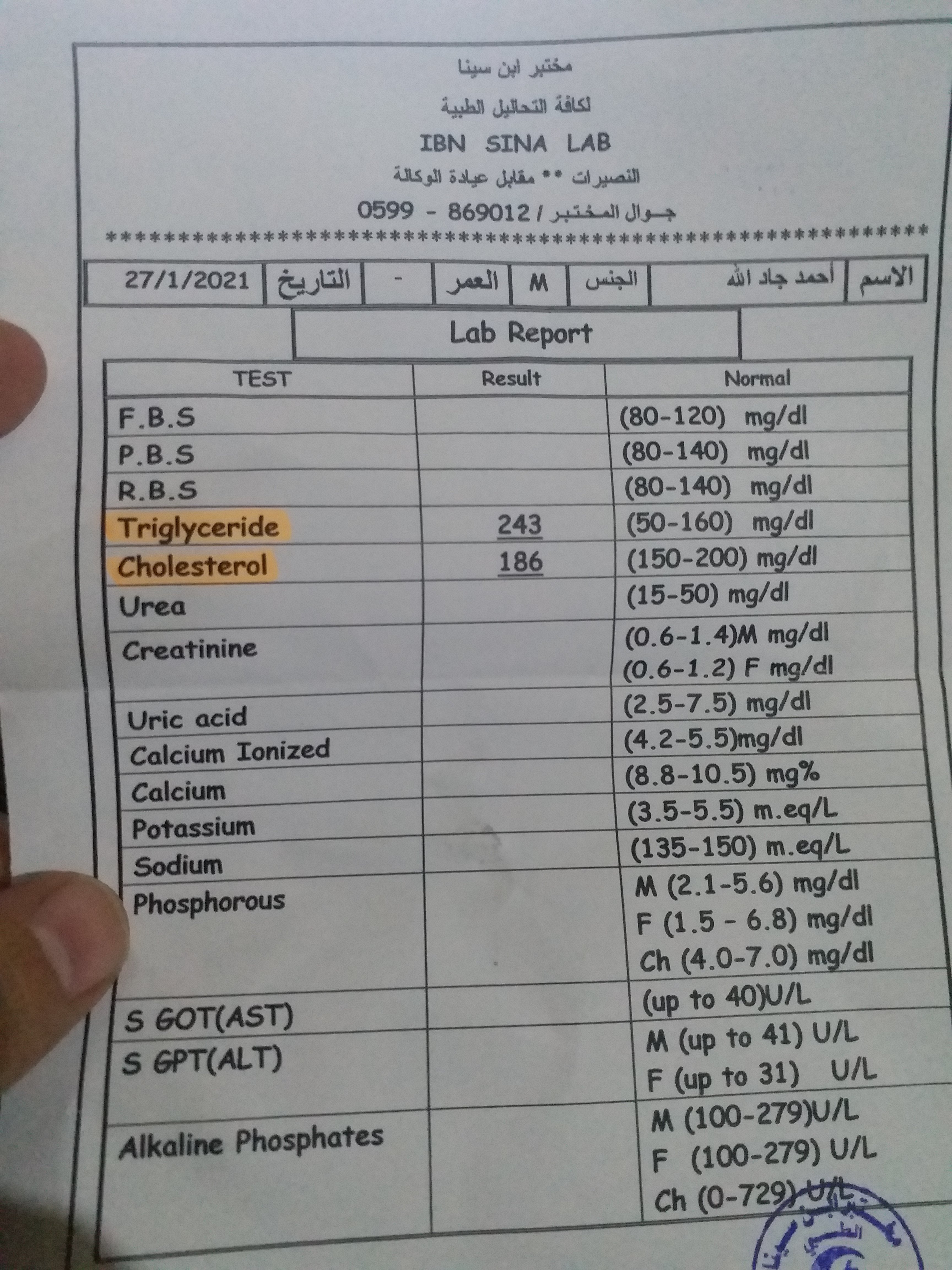 معدل الكوليسترول الطبيعي