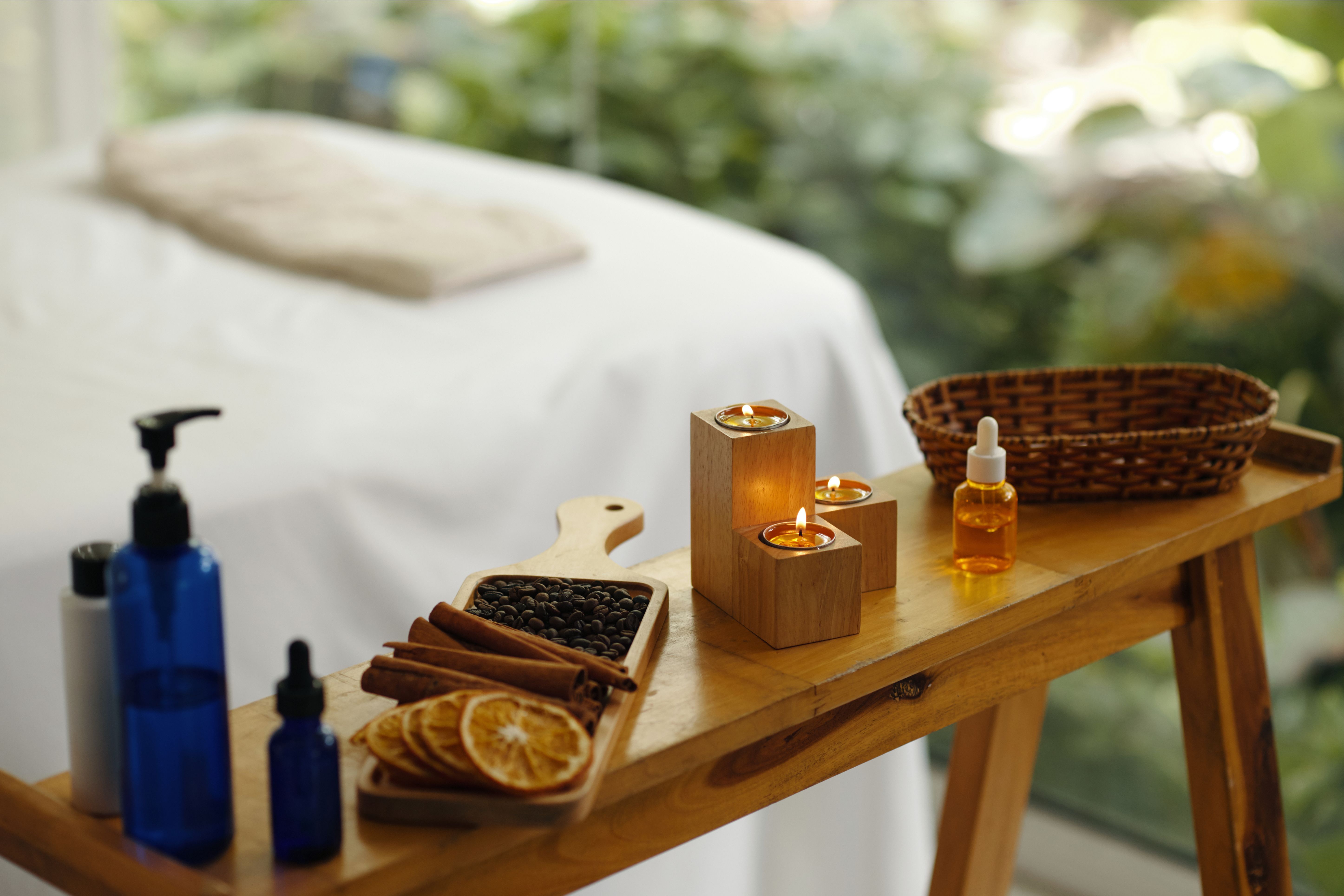 ابدأ بتجهيز مكان التدليك